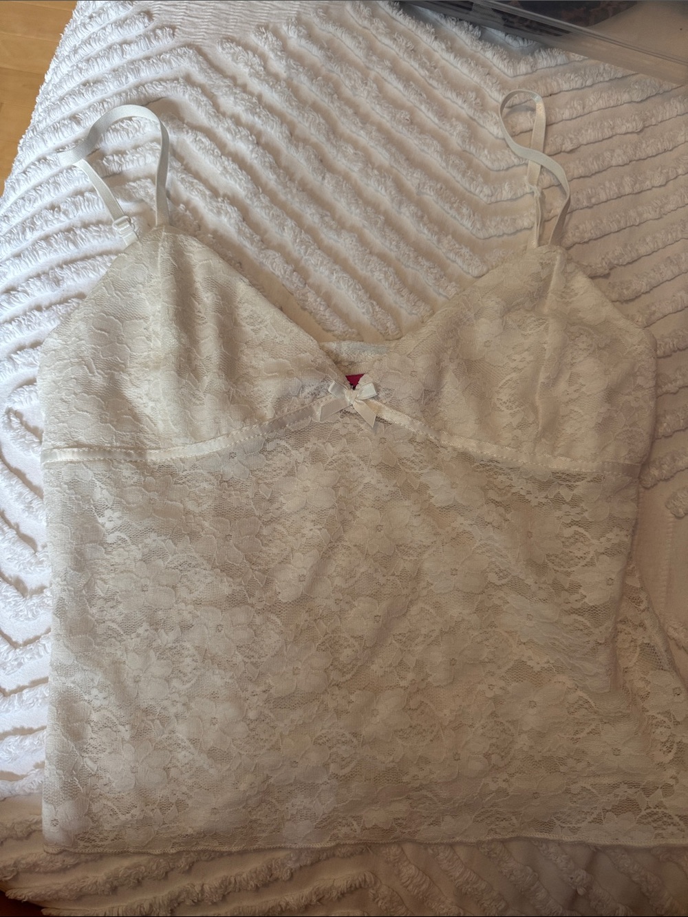 Edikted Ivory Lace Cami Tank Top